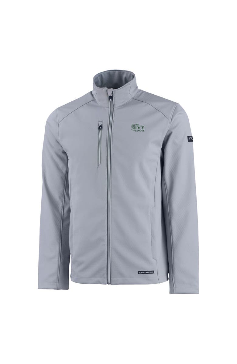 Cutter & Buck Men's Cutter & Buck Gray Ivy League Evoke Eco Softshell Recycled Full-Zip Jacket, Alternate, color,