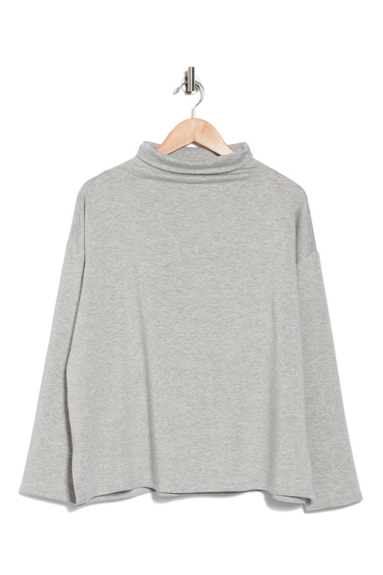 Funnel Neck Boxy Top, Alternate, color, DARK PEARL