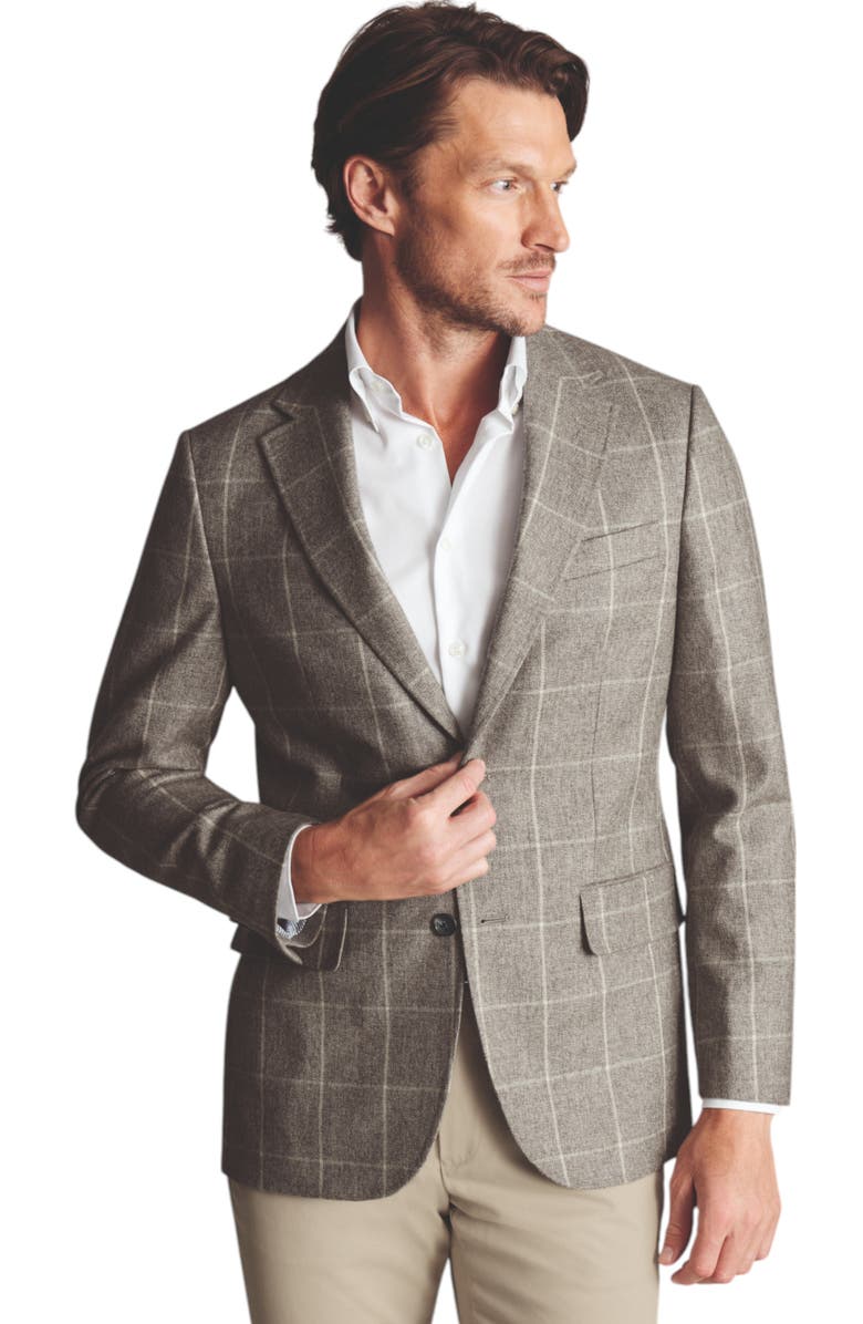 Charles Tyrwhitt Wool Texture Twill Jacket, Alternate, color, Limestone
