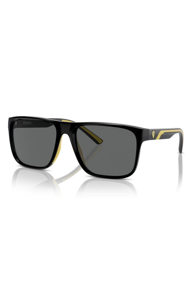 Scuderia Ferrari 59mm Square Sunglasses, Alternate, color, Black
