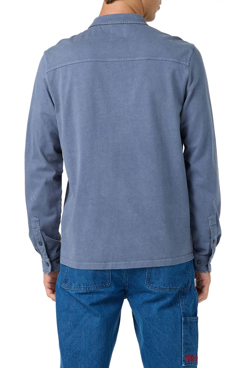 OG Long Sleeve Cotton Button Front Shirt, Alternate, color, BLUE