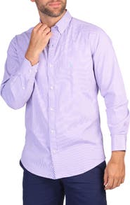 TailorByrd Micro Gingham Long Sleeve Button-Down Shirt
