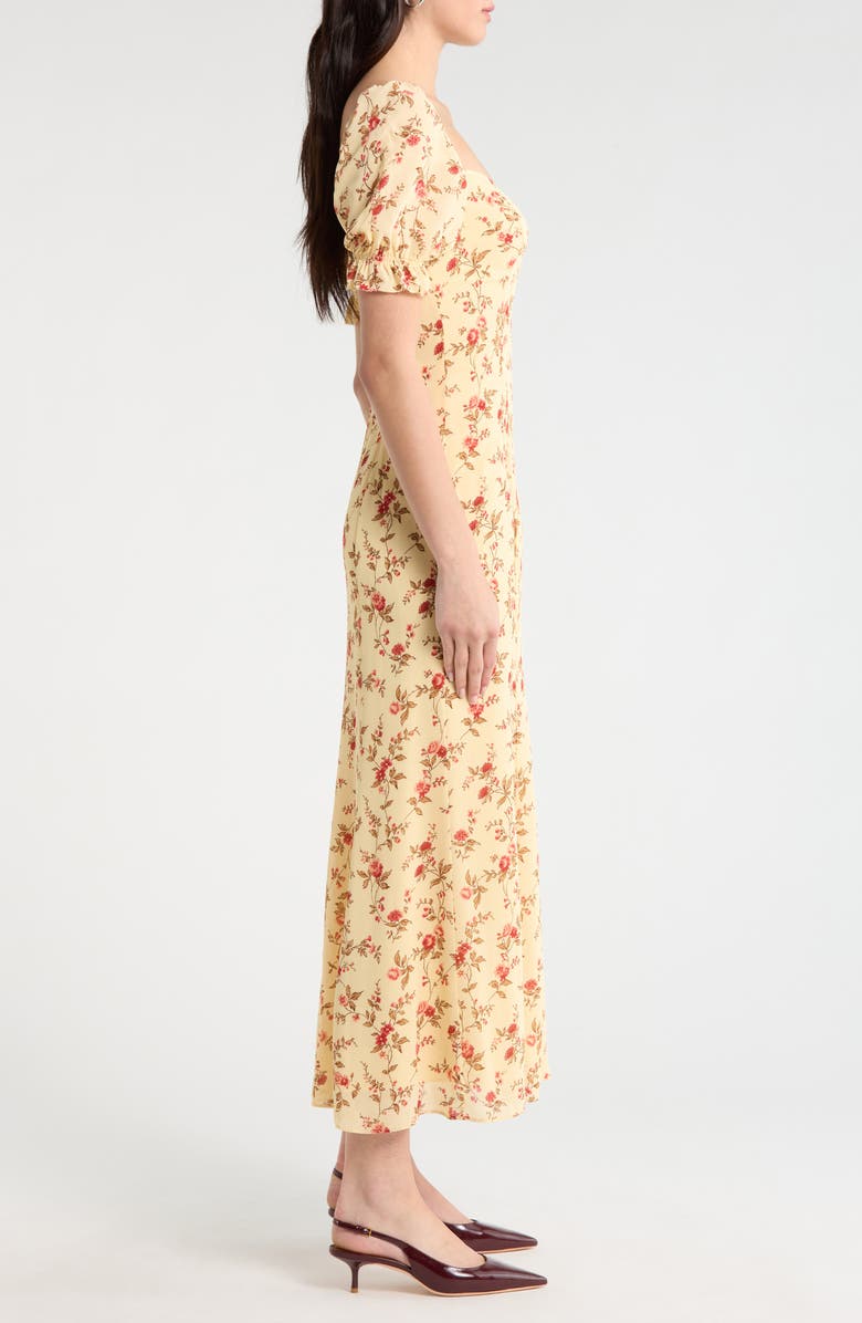 Reformation Gloria Floral Puff Sleeve Dress, Alternate, color, Wistful