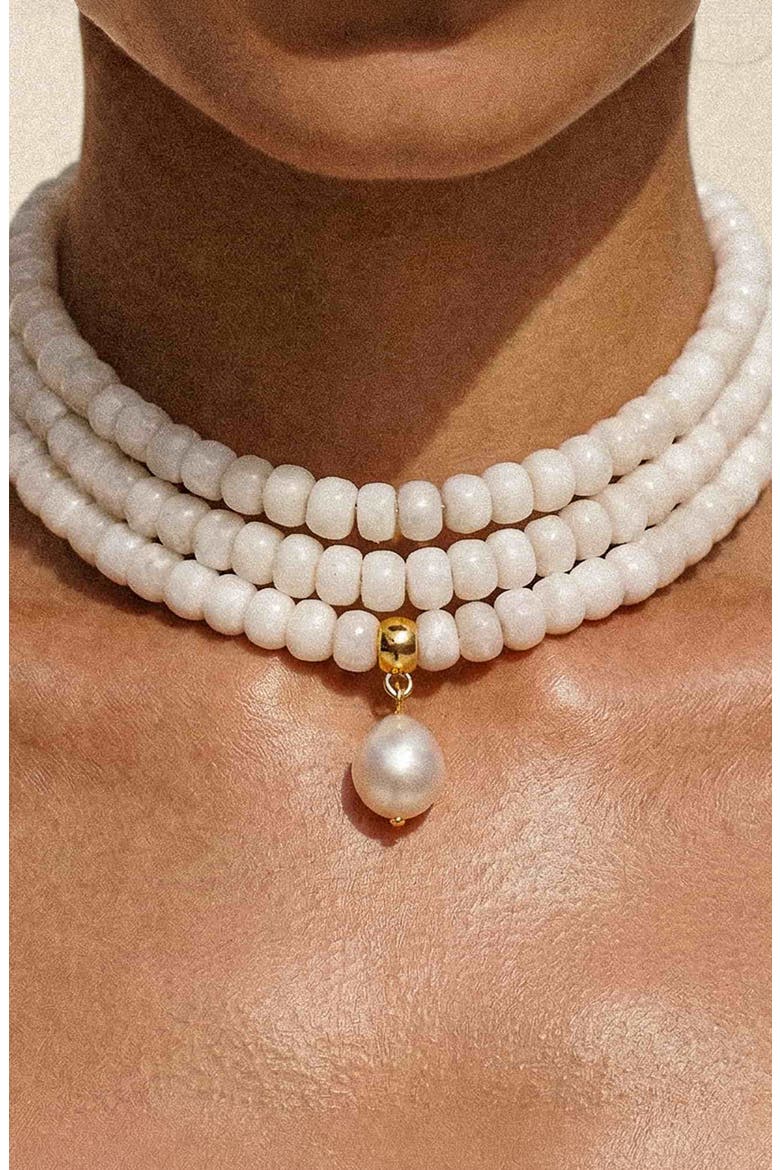 Marina Layers Beaded Necklace, Alternate, color, BONE