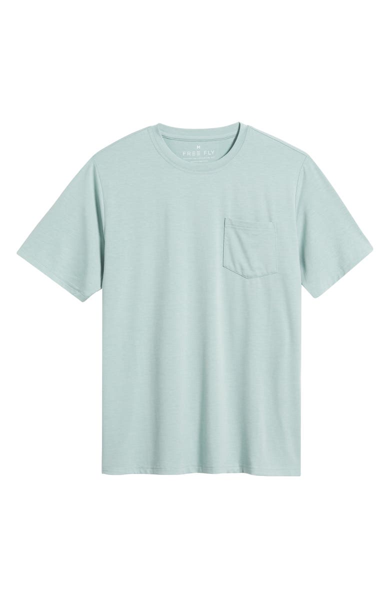 Free Fly Flex Performance Pocket T-Shirt, Alternate, color, Heather Ocean Mist