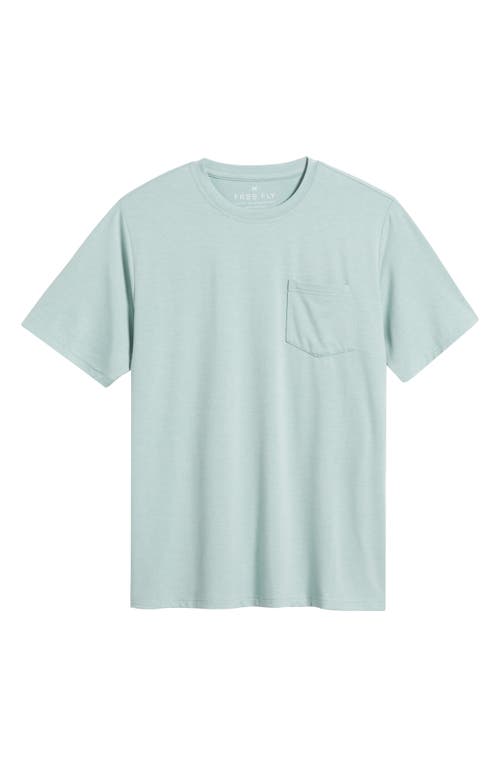 Free Fly Bamboo Flex Pocket Tee In Heather Ocean Mist In Multi