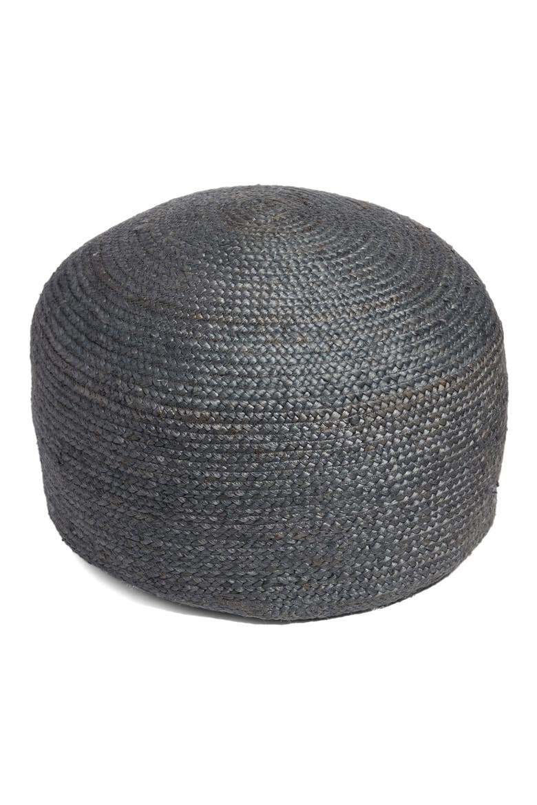 Round Jute Pouf, Main, color, GREY CASTLEROCK