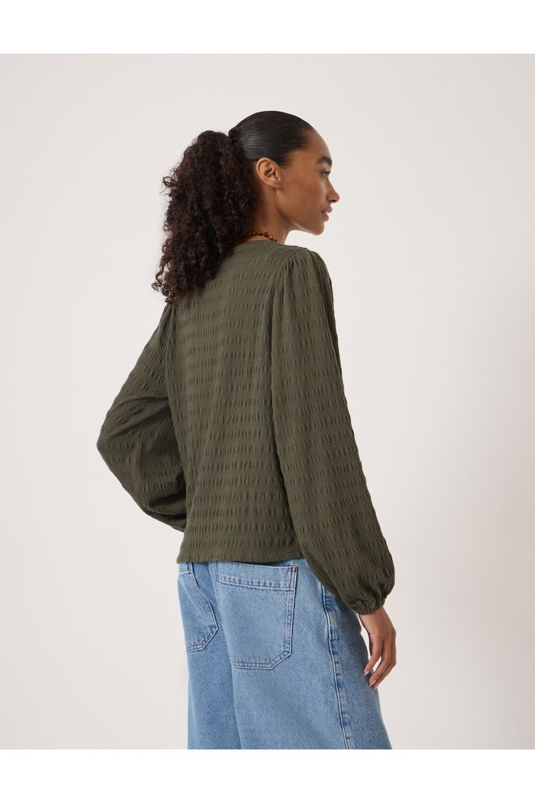 Thalia Seersucker Top, Alternate, color, Dark Khaki Green