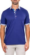 Maceoo Newton Marthyr0025 Blue Button-Down Piqué Polo