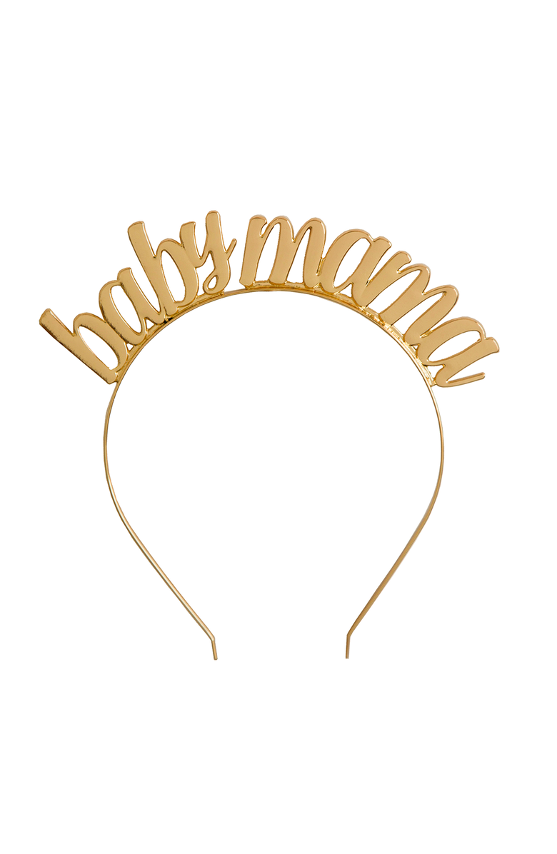 Jollity & Co Milestone Events Metal Headbands, Main, color, Gold Baby Mama