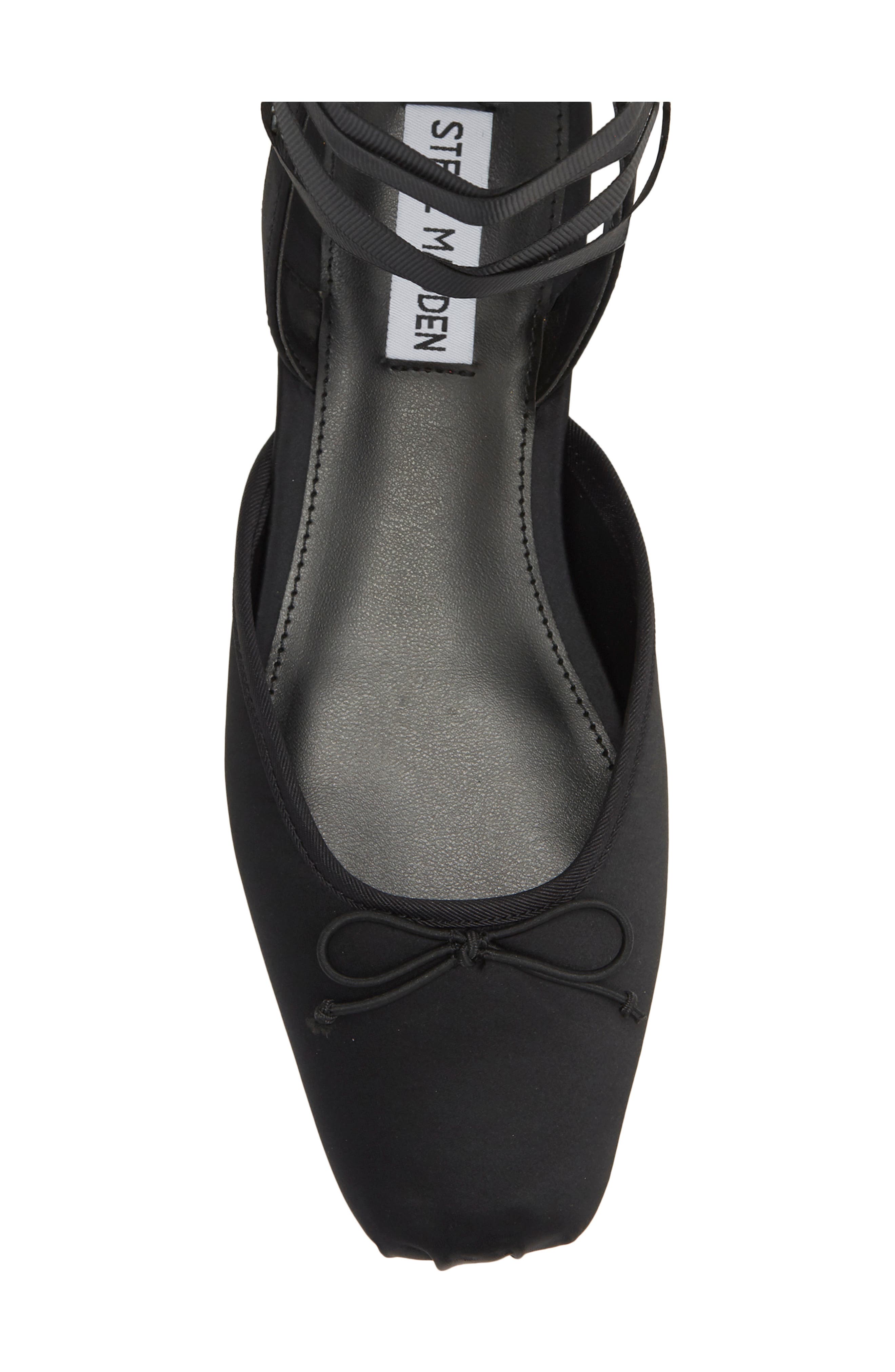 Scarletta Ankle Tie Ballet Flat, Alternate, color, BLACK SATIN