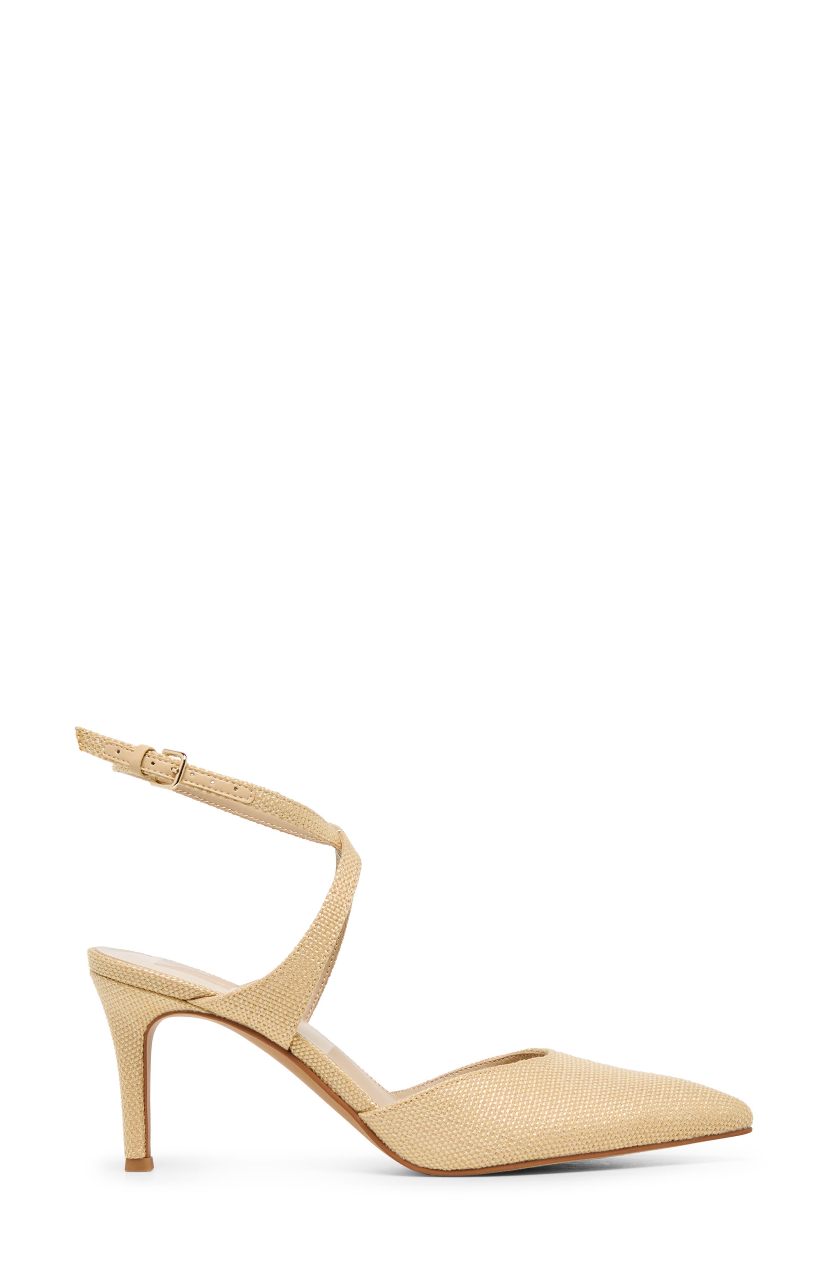 Eliora Pointed Toe Ankle Strap Pump, Alternate, color, LIGHT NATURAL RAFFIA