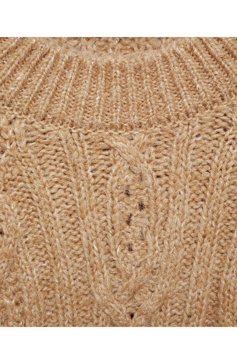 MANGO Crewneck Cable Stitch Sweater, Alternate, color, 