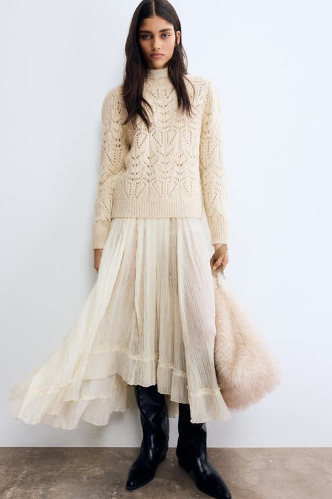 Pointelle-knit Jumper