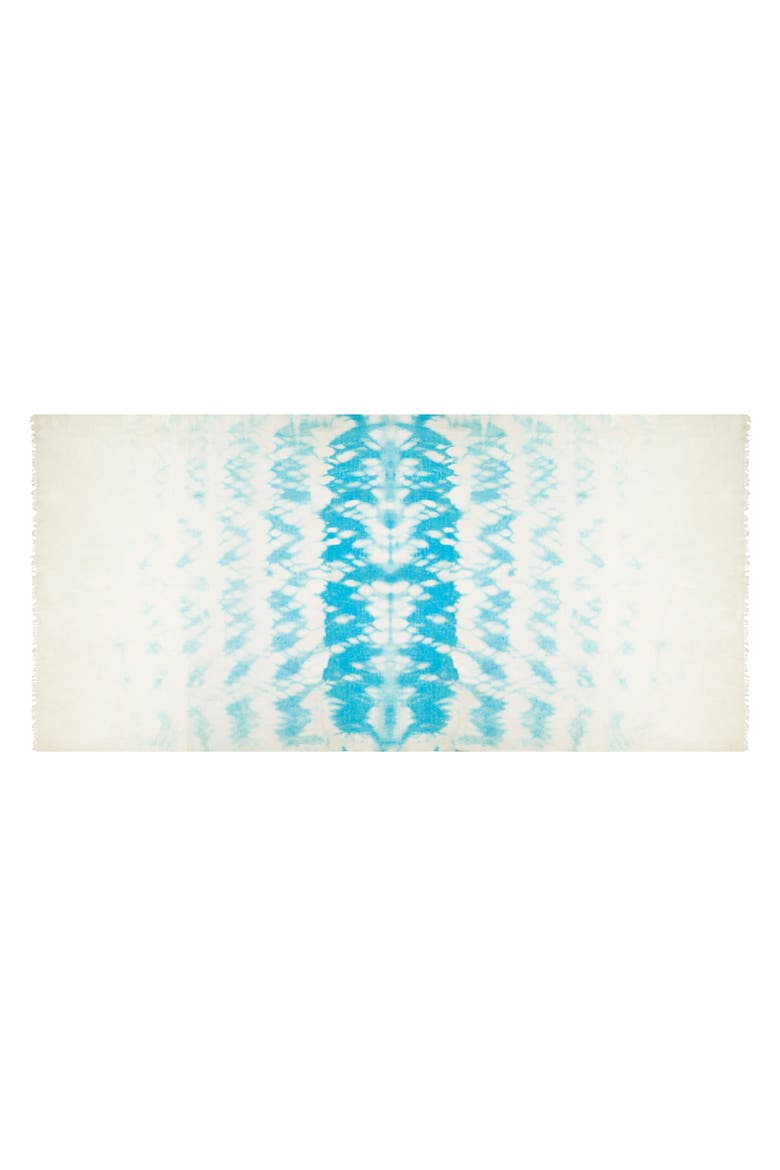 Cashmere Dip Dye Shawl, Alternate, color, Aqua Seas