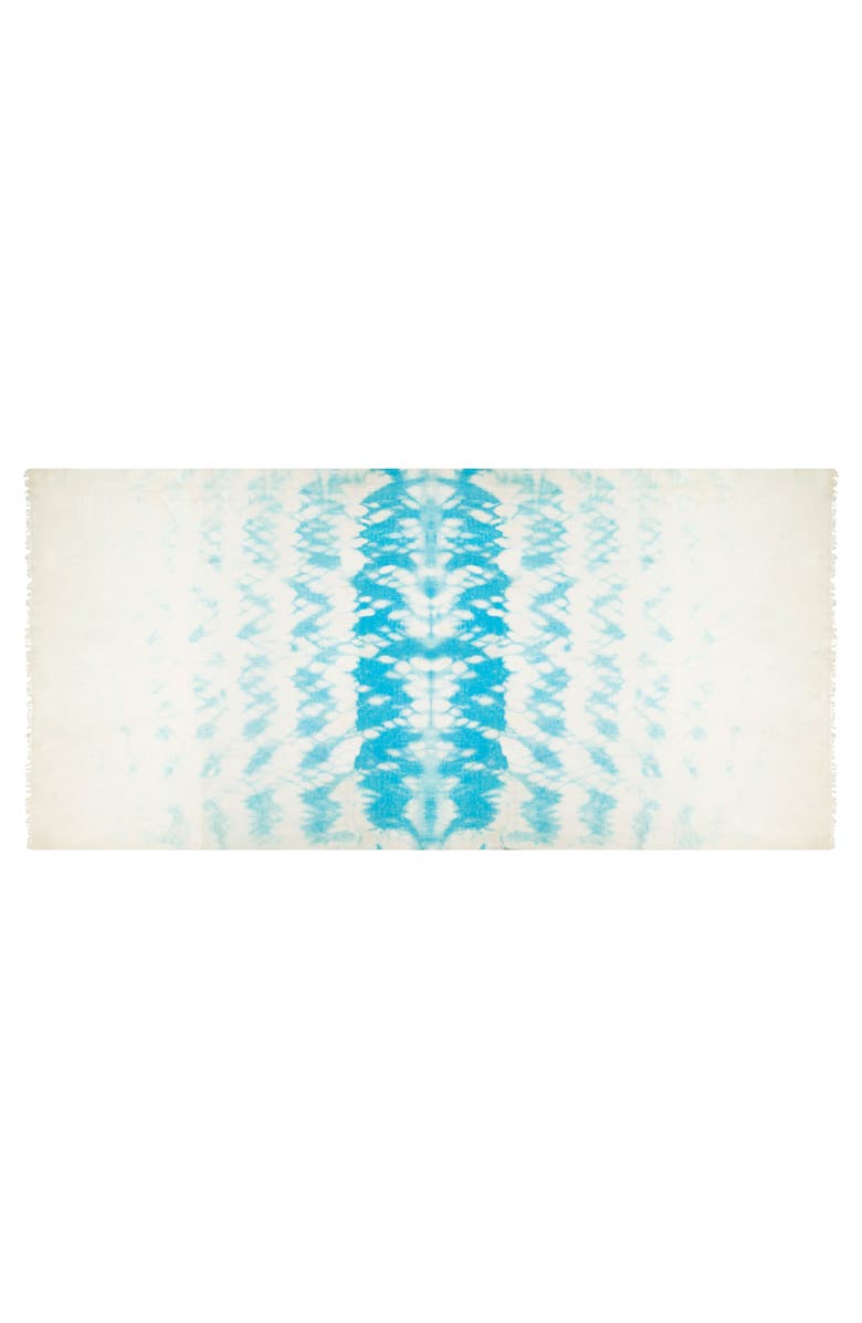 Mer St. Barth Cashmere Dip Dye Shawl, Alternate, color, Aqua Seas