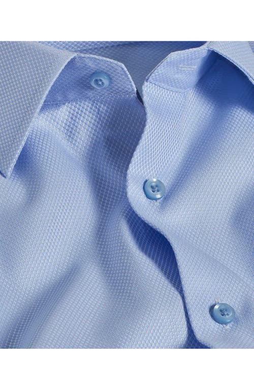 David Donahue Trim Fit Light Blue Pima Cotton Dobby Dress Shirt In Sky