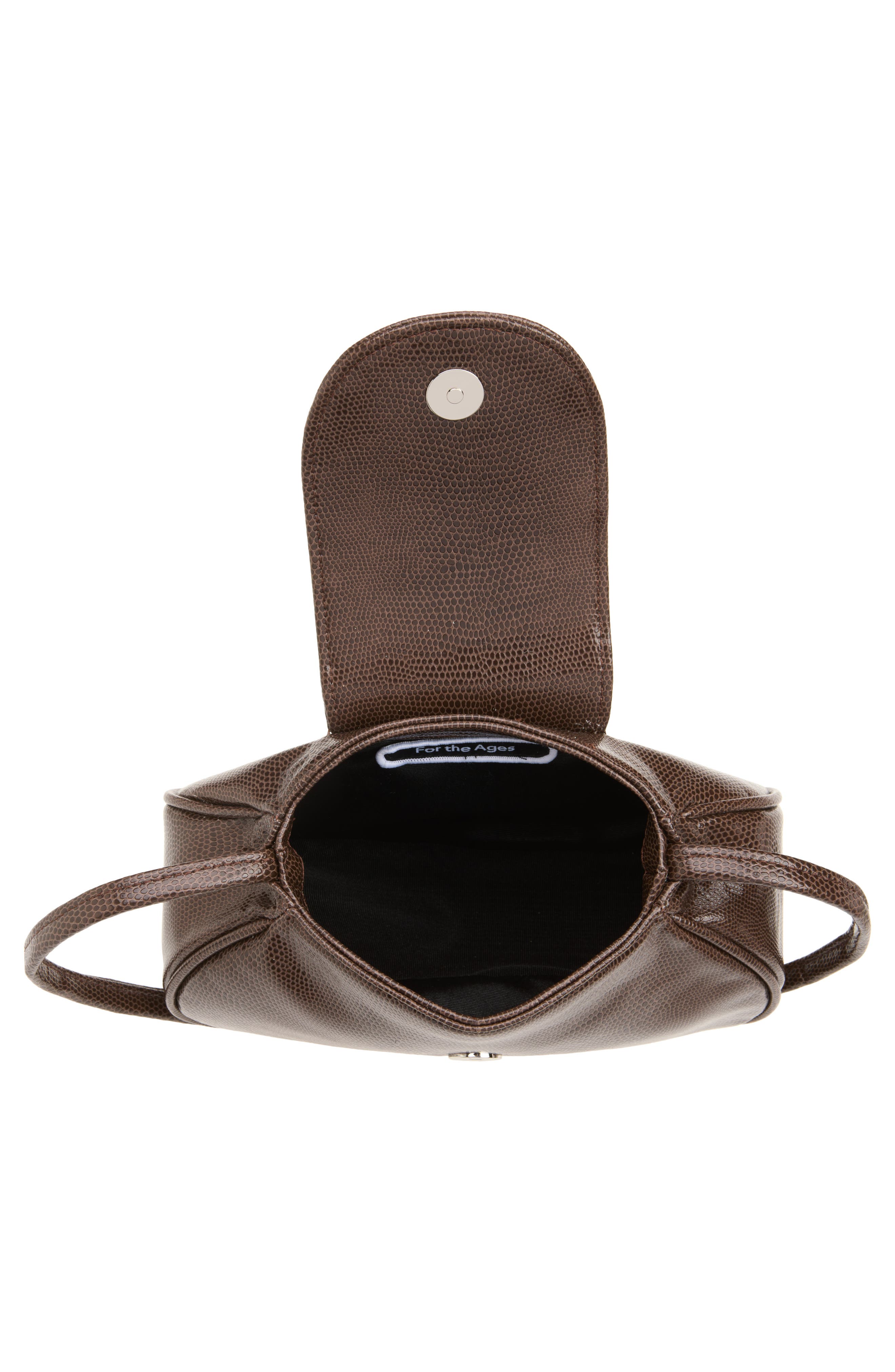 Ineva Faux Leather Lizard Embossed Baguette Bag, Alternate, color, BROWN