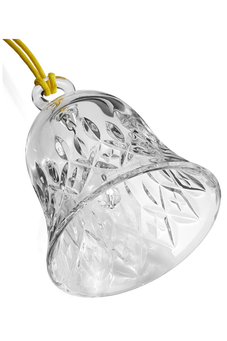 Lismore Bell Crystal Ornament, Alternate, color, WHITE