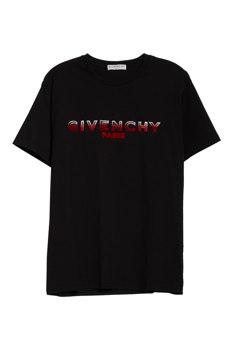Logo Embroidered T-Shirt, Alternate, color, BLACK