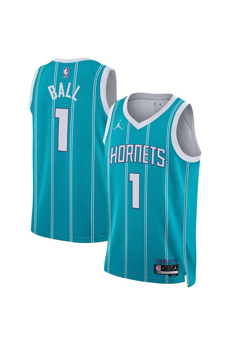 Unisex Jordan Brand LaMelo Ball Teal Charlotte Hornets Swingman Jersey - Icon Edition, Main, color, Teal