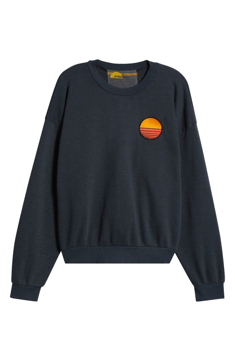 Aviator Nation Sunset Patch Sweatshirt, Alternate, color, Charcoal