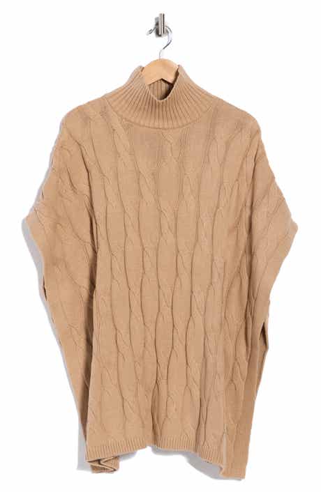 Cable Knit Sweater Poncho