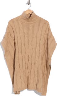 Eileen Fisher Cable Knit Sweater Poncho