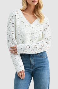 All in Favor Open Stitch Cotton Blend Cardigan