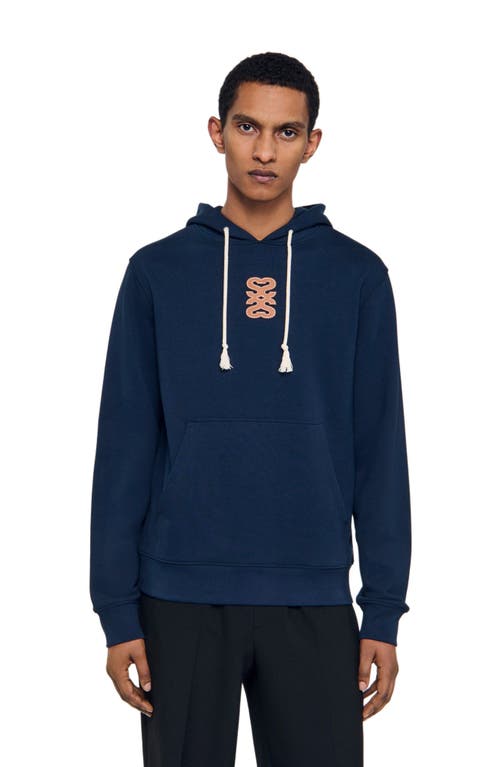 Sandro Leather Patch Sweatshirt