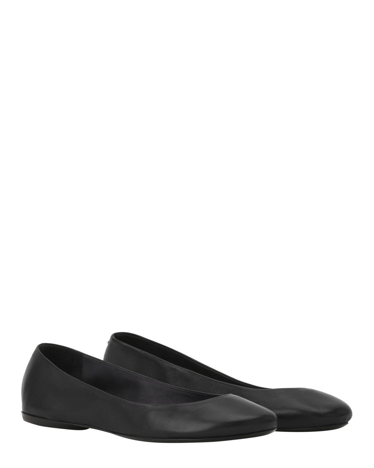 Lanvin The Ballerina Flat In Leather, Alternate, color, Black
