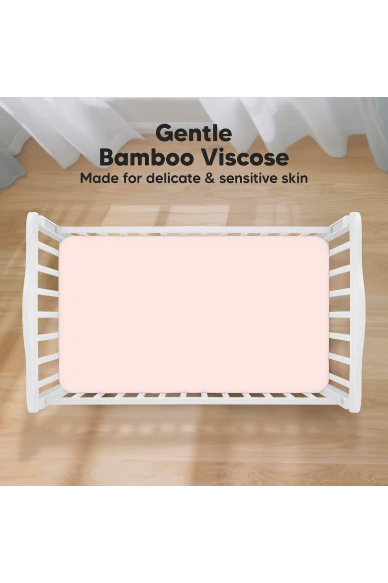 Isla Fitted Crib Sheets, Alternate, color, Mist Rose