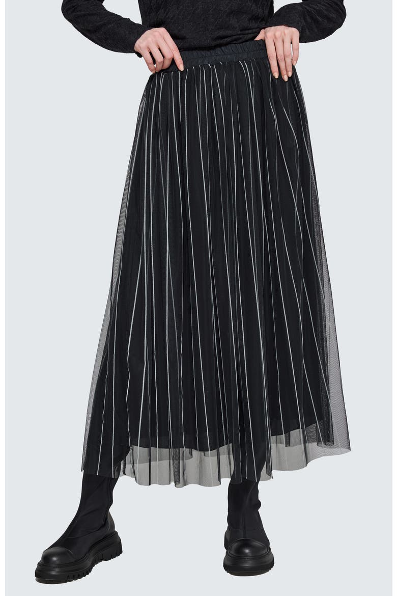 Siana Tulle Skirt, Main, color, Black Ecru