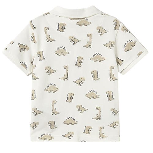 Mayoral Dinosaur Polo In Cream