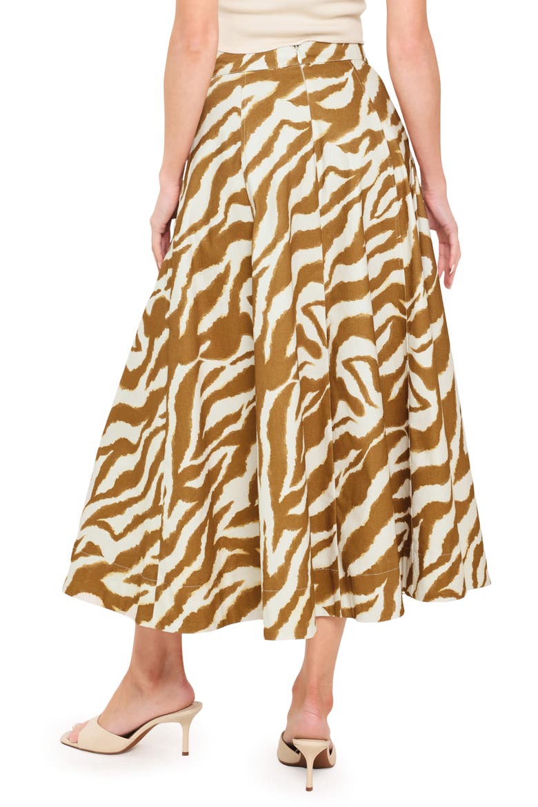 Zebra Stripe Stretch Cotton Twill Skirt, Alternate, color, IVORY BROWN