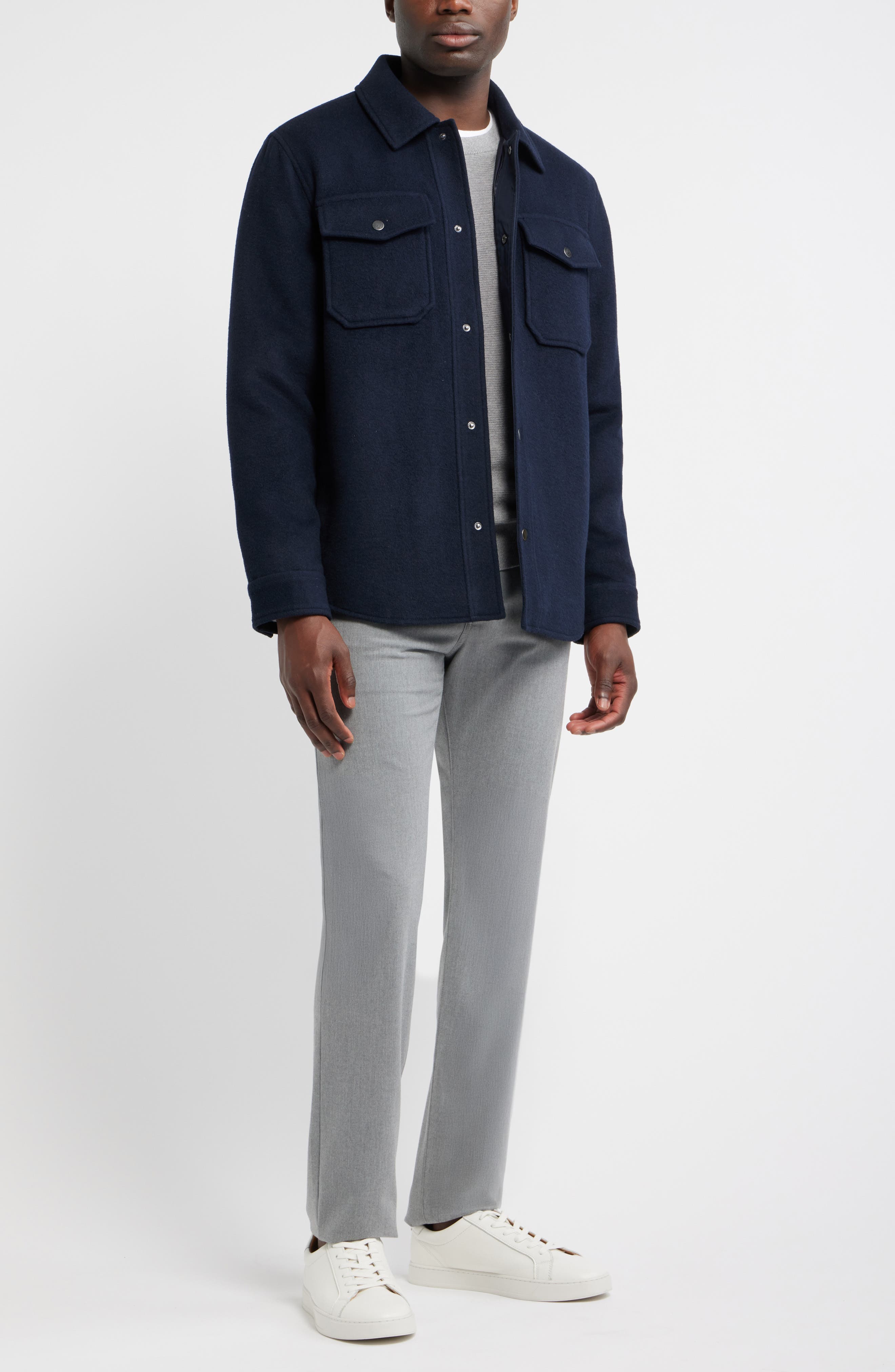Мужские куртки Nordstrom Wool Blend Shirt Jacket — фото 2