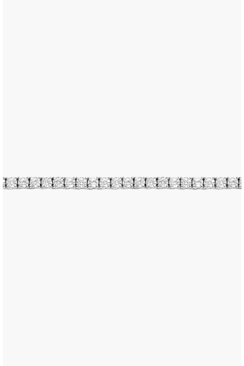 Lab Grown White Sapphire Statement Tennis Necklace - 13ct, Alternate, color, White Gold Vermeil