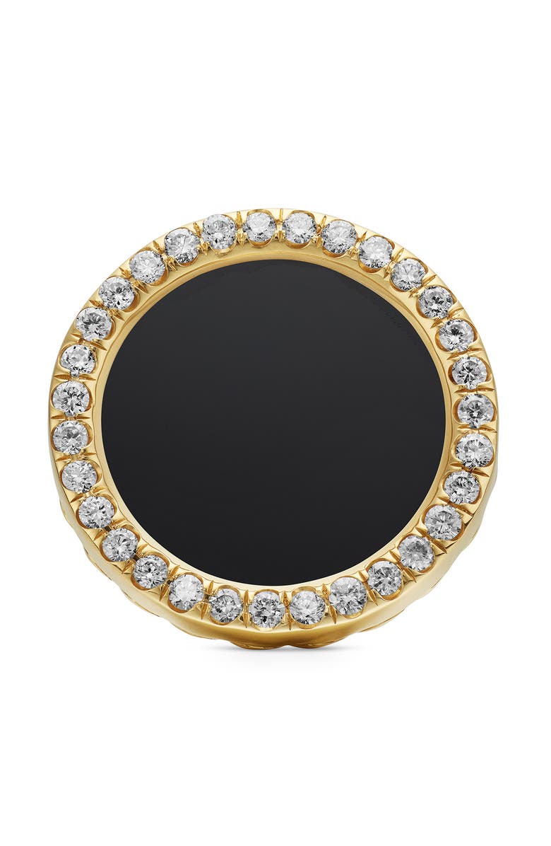 David Yurman Elements 18K Gold & Pavé Diamond Button Earrings, Alternate, color, 