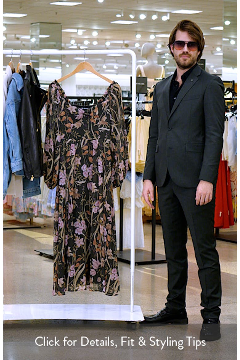Floral Long Sleeve Chiffon Dress video