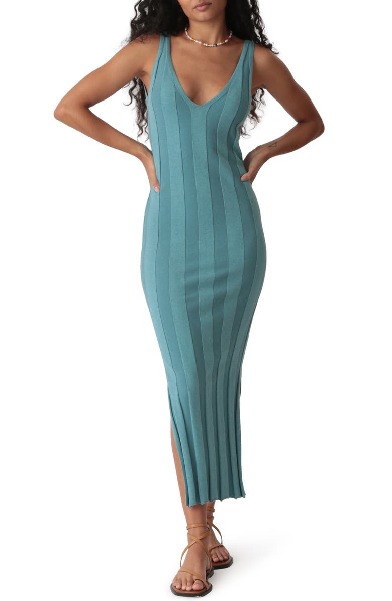 Electric & Rose Rikki Cotton Blend Rib Midi Sweater Dress, Main, color,