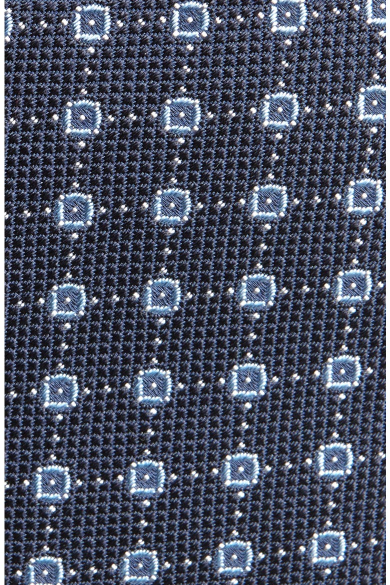 Geo Jacquard Silk Blend Tie, Alternate, color, DARK BLUE