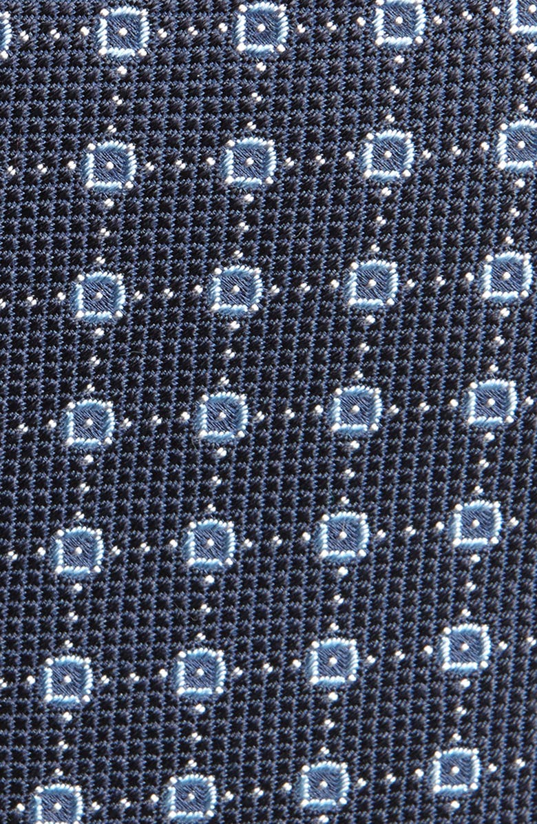 BOSS Geo Jacquard Silk Blend Tie, Alternate, color, Dark Blue