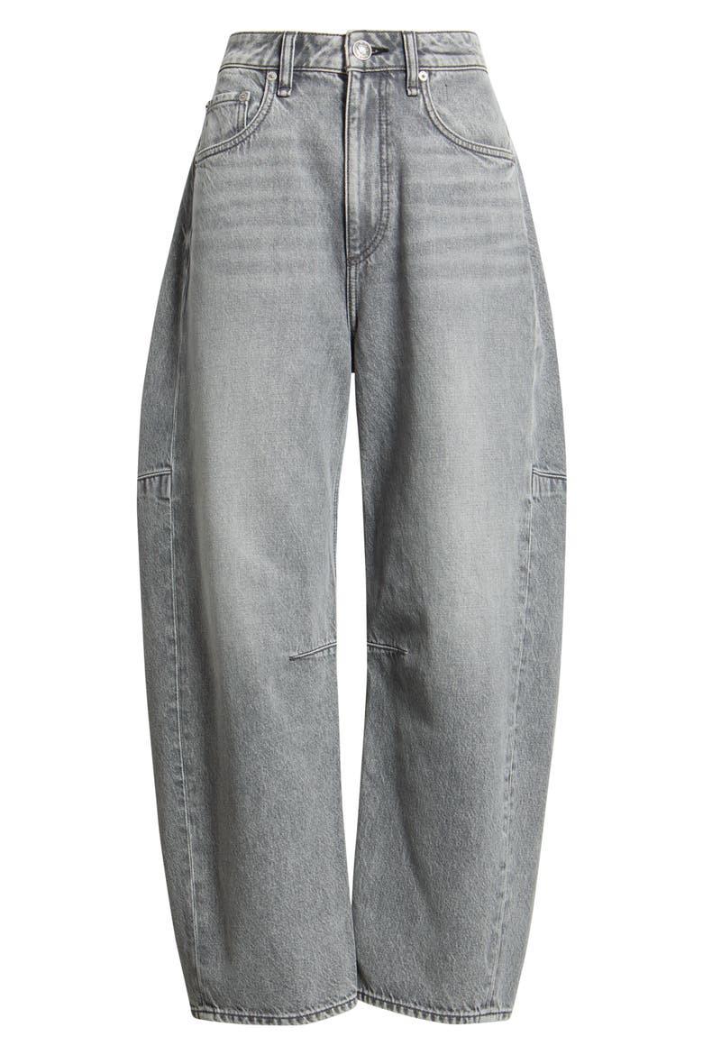 Charlie Super High Waist Ankle Barrel Jeans, Alternate, color, WASHED GREY