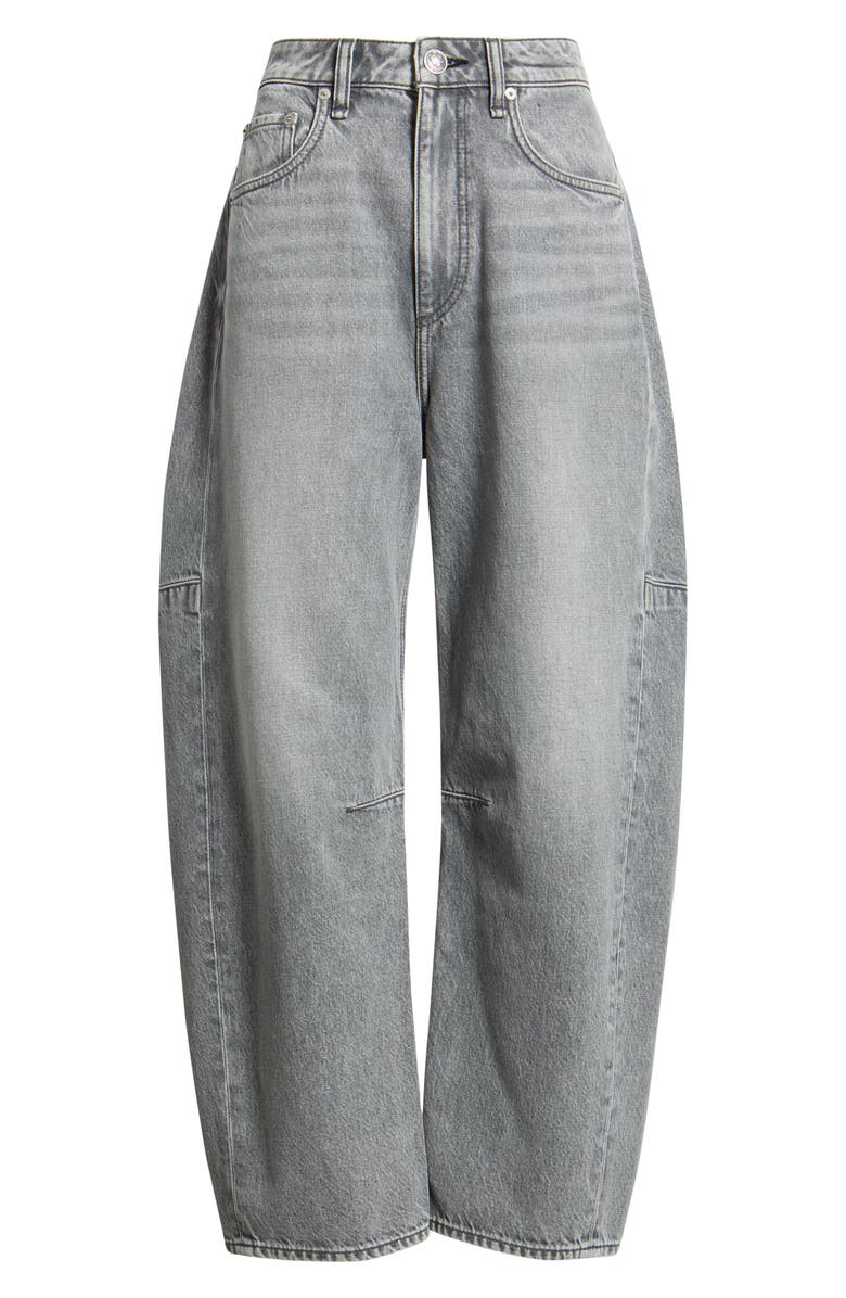 rag & bone Charlie Super High Waist Ankle Barrel Jeans, Alternate, color, Washed Grey