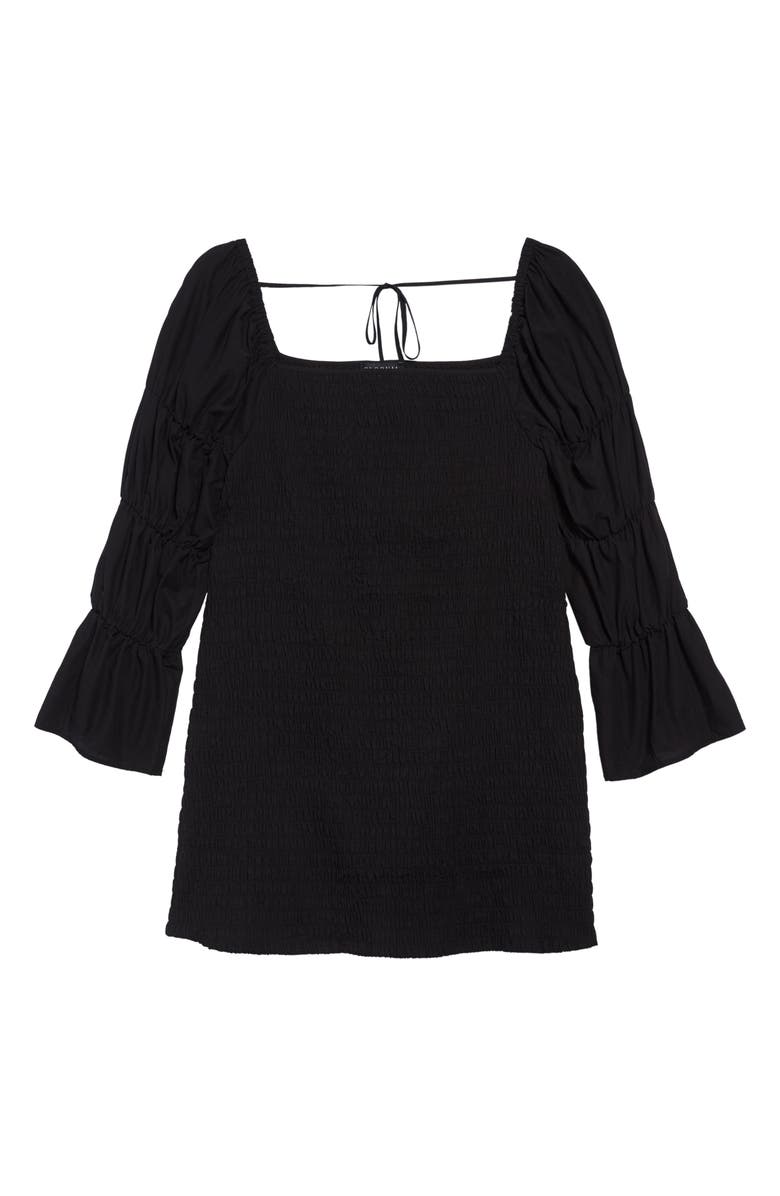 ELOQUII Puff Sleeve Smocked Minidress, Alternate, color, 