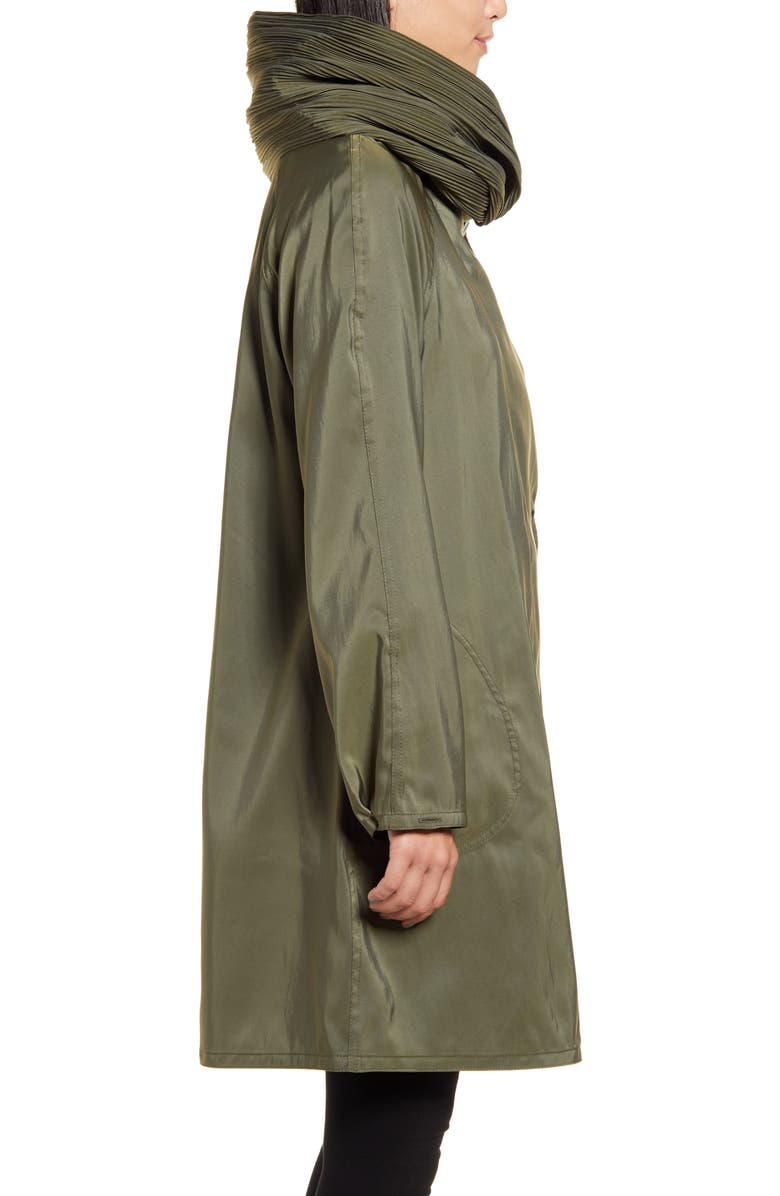 Mycra Pac Reversible Pleat Hooded Raincoat, Alternate, color,