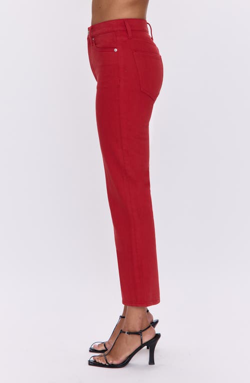 Pistola Charlie High Rise Straight Leg Pants In Samba In Red