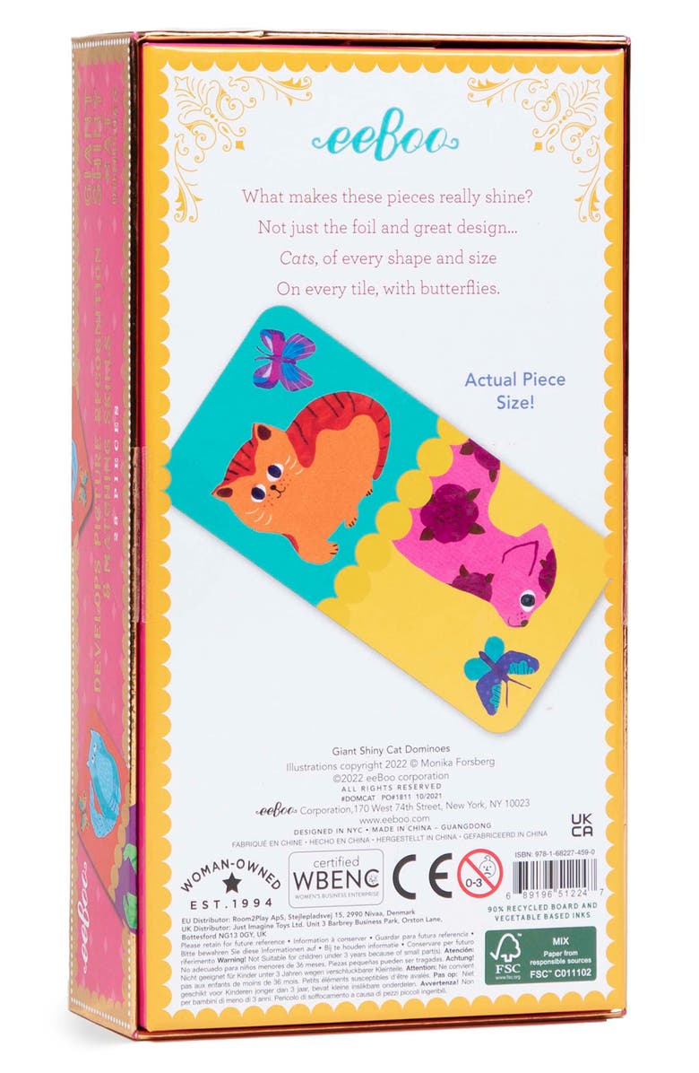 eeBoo Giant Shiny Cat Dominoes, Alternate, color, Multi