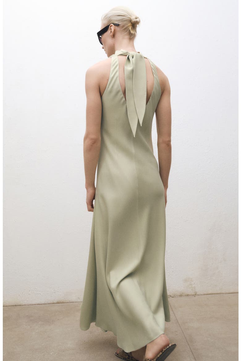 A-Line Satin Dress, Alternate, color, PASTEL GREEN
