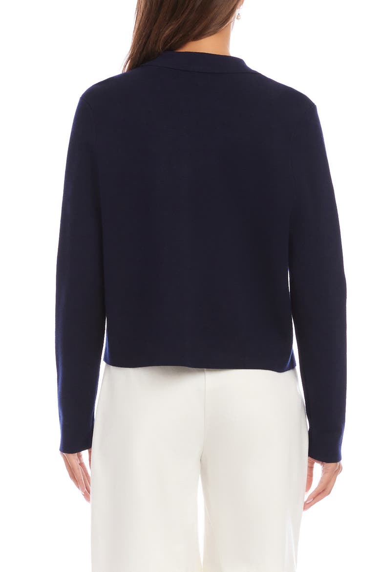 Collared Sweater Jacket, Alternate, color, NAVY